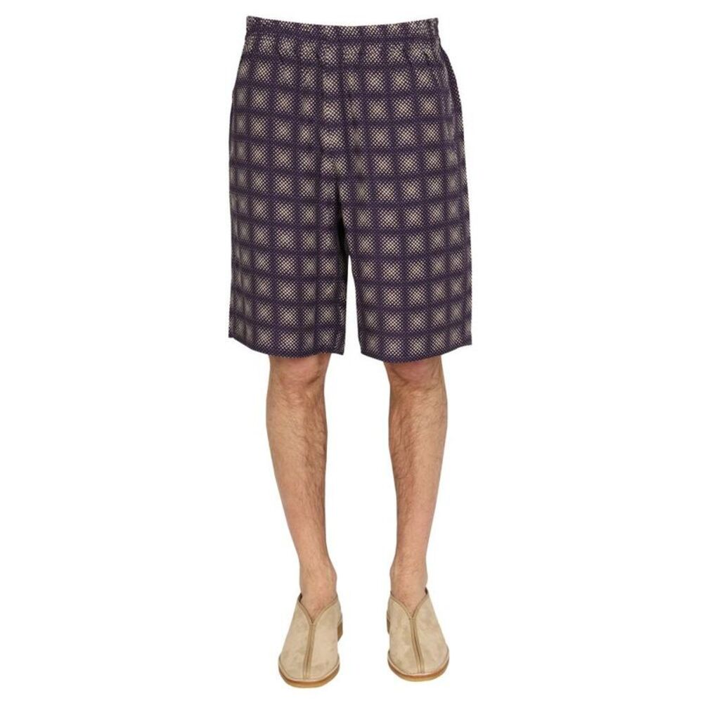 NEEDLES Geometric Print Lounge Shorts Men Beige Pants